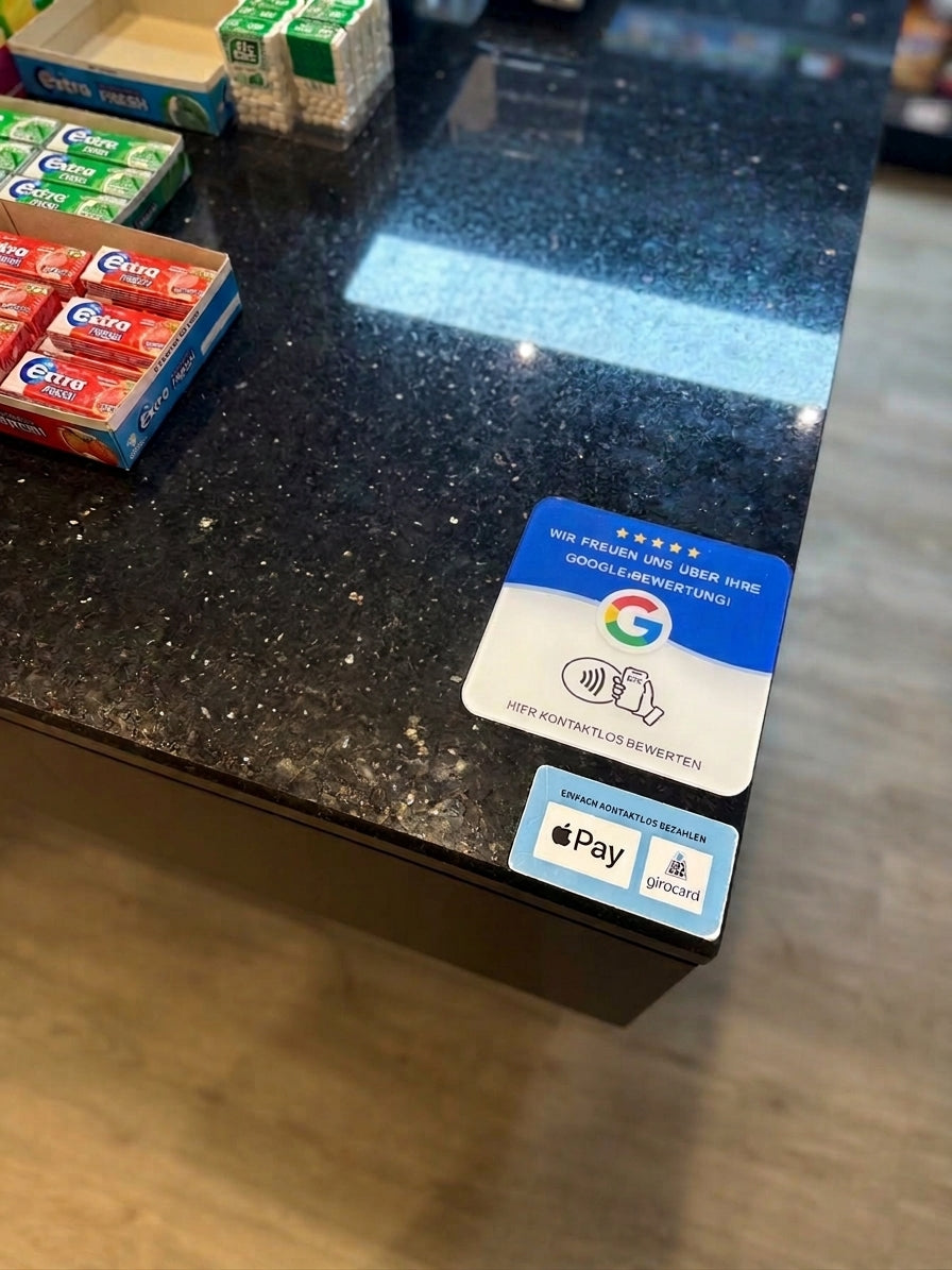 Google Bewertungskarte mit NFC — fertig programmiert geliefert