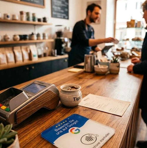 Google Bewertungskarte mit NFC — fertig programmiert geliefert